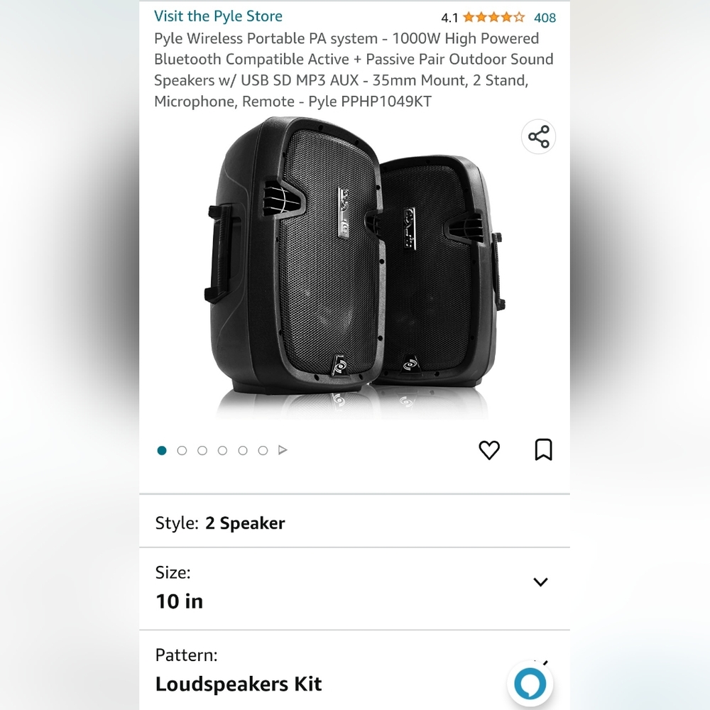 Set of PA speakers with stands and mic